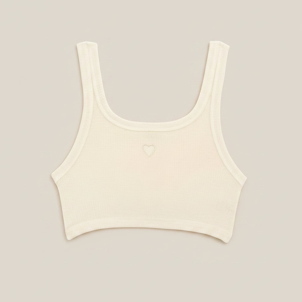Beige tank top on a light gray background