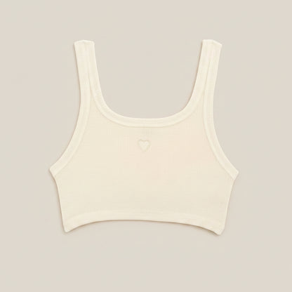 Beige tank top on a light gray background