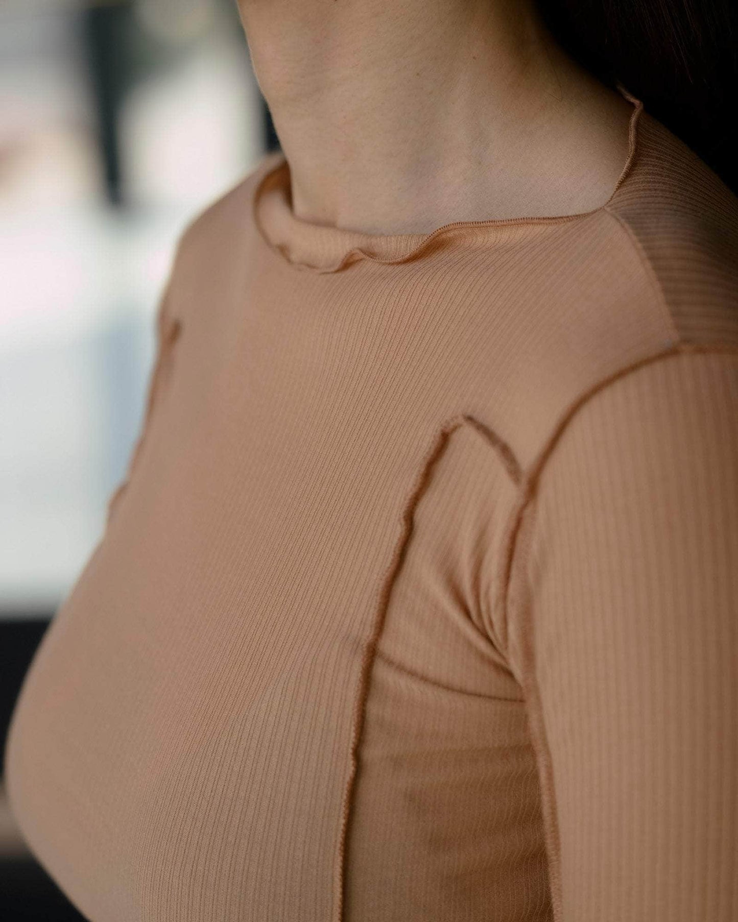 Omato Long Sleeve Tee - Fine Organic Cotton Rib - Aural