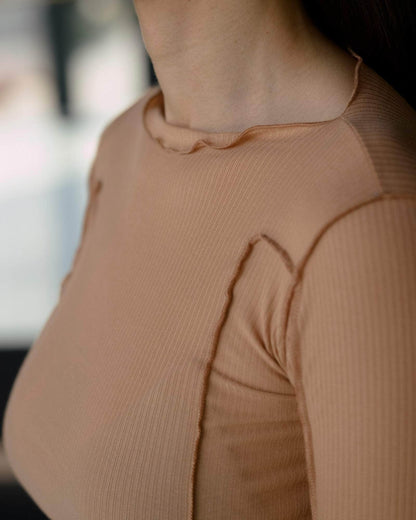 Omato Long Sleeve Tee - Fine Organic Cotton Rib - Aural