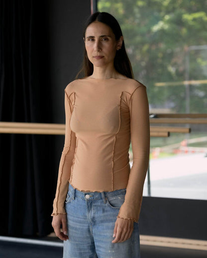 Omato Long Sleeve Tee - Fine Organic Cotton Rib - Aural