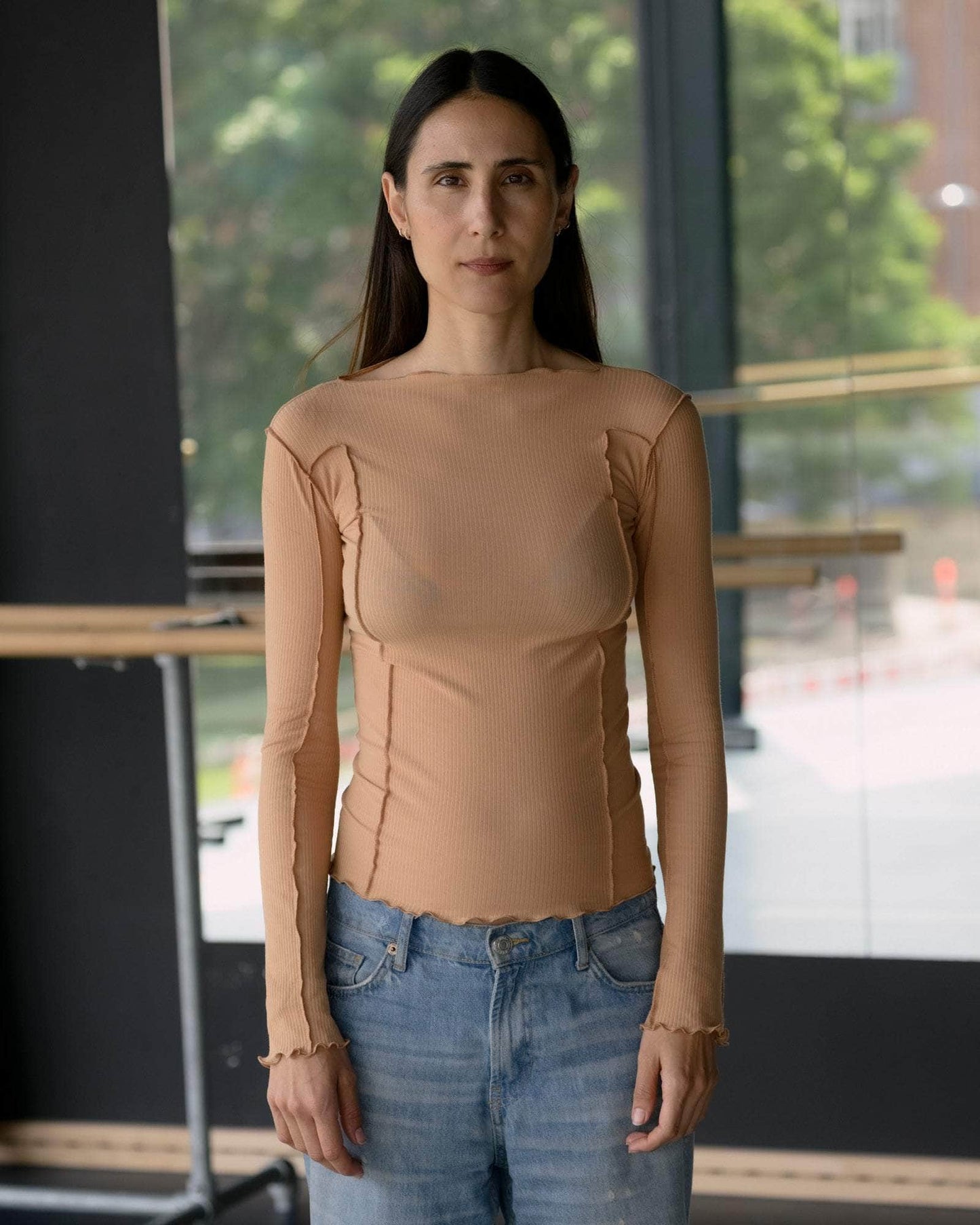 Omato Long Sleeve Tee - Fine Organic Cotton Rib - Aural
