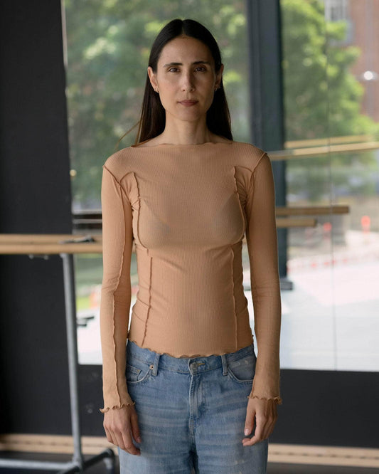 Omato Long Sleeve Tee - Fine Organic Cotton Rib - Aural