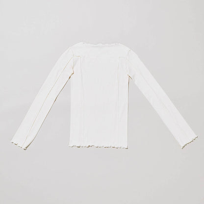 Omato Long Sleeve Tee - Fine Organic Cotton Rib - Off White