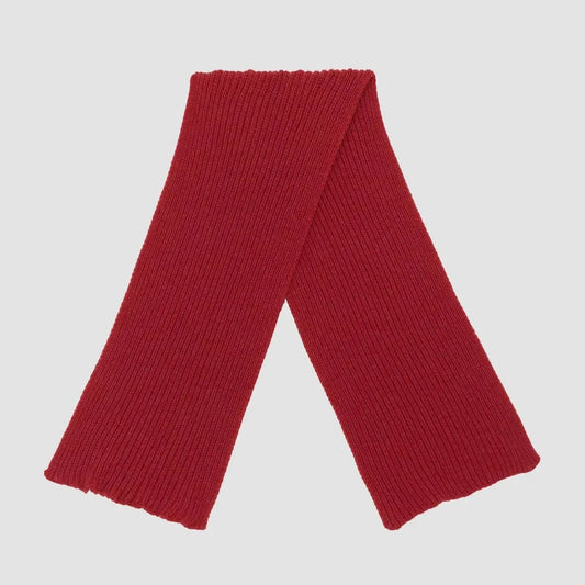 Mea Recycled Wool Ribbed Scarf - Red