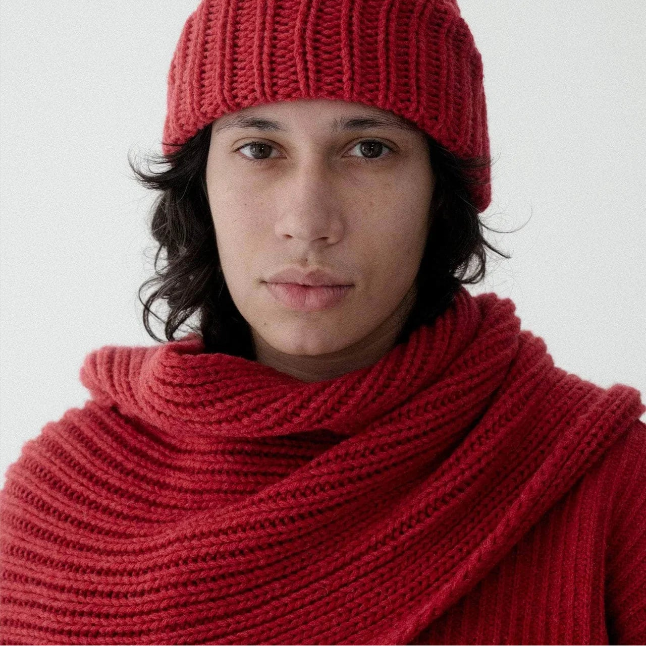 Recycled Wool Ribbed Mea Scarf - Red | Baserange – Easy Tiger Goods Recycled Wool Ribbed Mea Scarf - Red | Baserange – Easy Tiger Goods