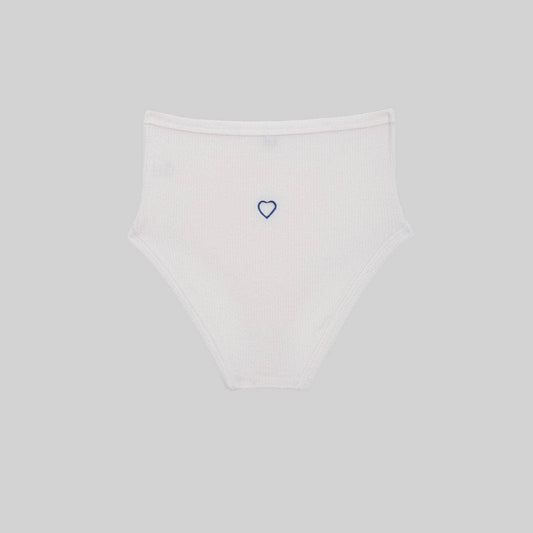 Heart High Waist Bell Underpants - Undyed
