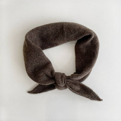 Fuzzy Wool Cravat Scarf - Neutral Brown