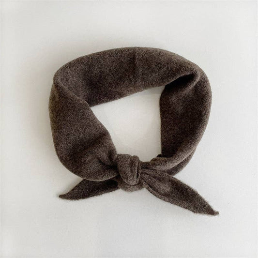 Fuzzy Wool Cravat Scarf - Neutral Brown