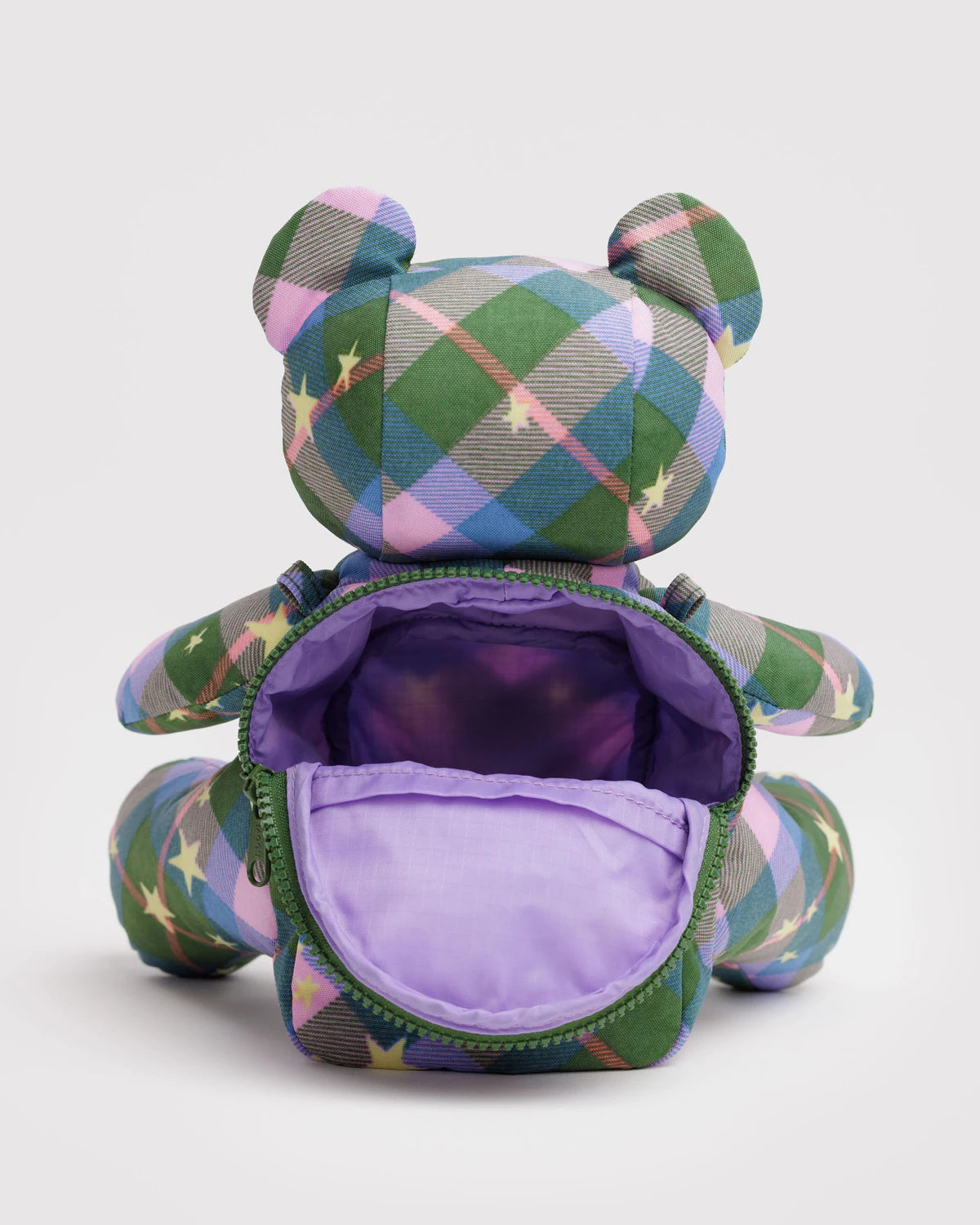Bear Bag - Green Star Plaid
