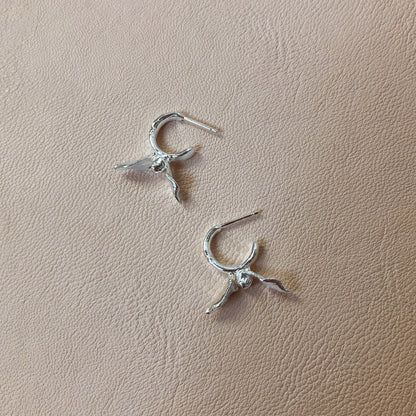 Bloom Mini Hoop Earrings - Silver