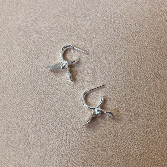 Bloom Mini Hoop Earrings - Silver