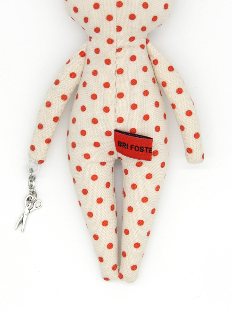 6-inch Red Polka Dot Snowsuit Bag Charm Doll - Medium Skin