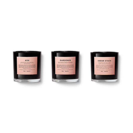 Boy Smells Candle Set- Ash, Gardener, Cedar