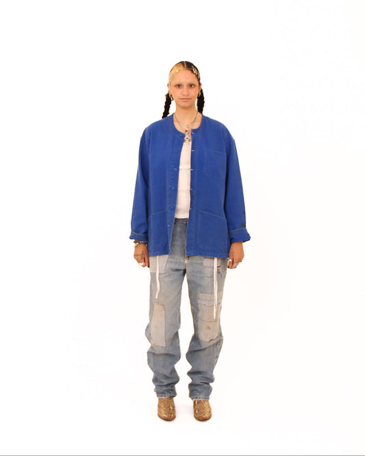 Collarless French Chore Jacket #1