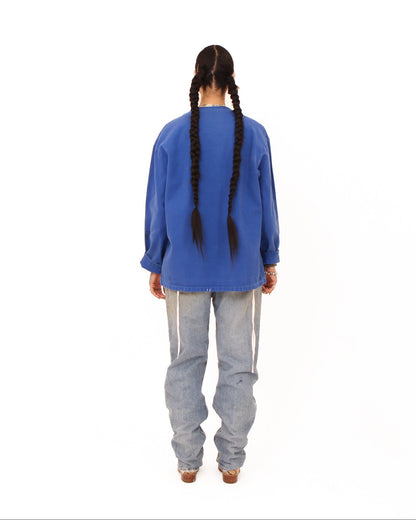 Collarless French Chore Jacket #1