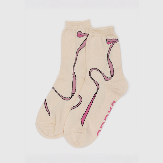 Crew Sock - Pink Bow