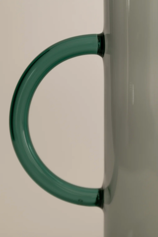Double Handle Vase - Smoke w/ Green