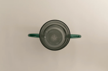 Double Handle Vase - Smoke w/ Green
