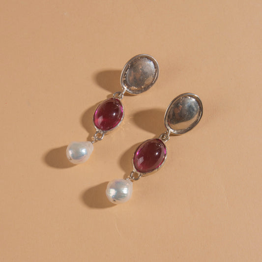 Sirena Earrings - Silver Fuchsia