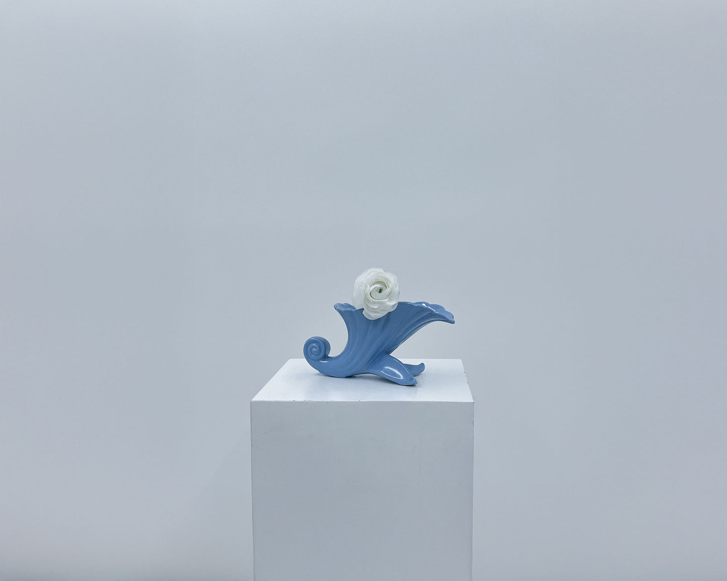 Blue Ceramic Shell Vase #11
