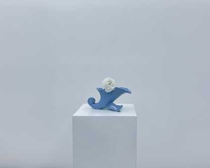 Blue Ceramic Shell Vase #11