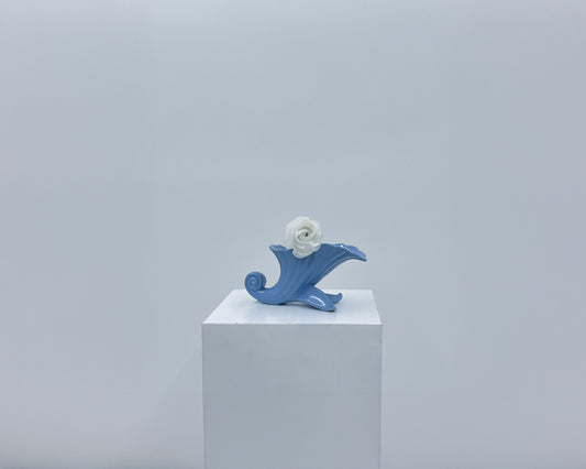 Blue Ceramic Shell Vase #11
