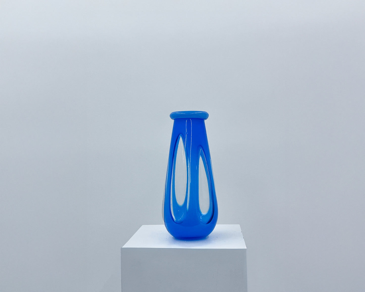 Bright Blue Glass Vase #8