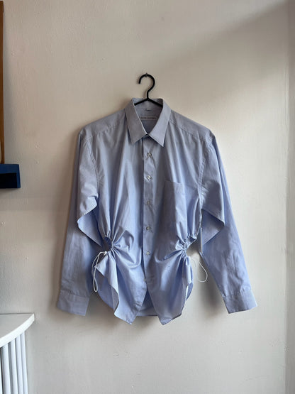 Nena Hansen Bungee Shirt - Blue + White Thin Stripes - Medium/Large