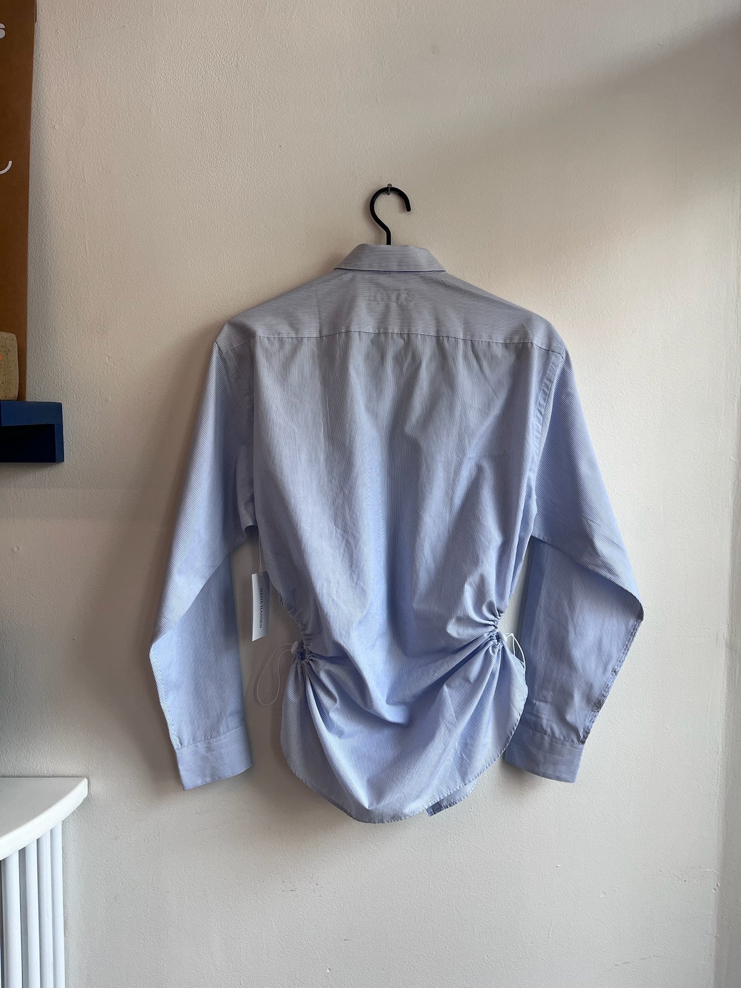 Nena Hansen Bungee Shirt - Blue + White Thin Stripes - Medium/Large