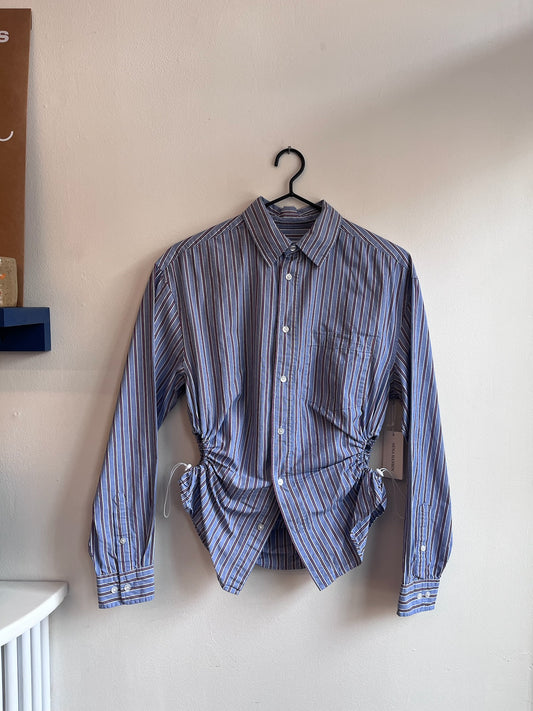 Nena Hansen Bungee Shirt - Blue + Burgundy Stripes - Medium/Large