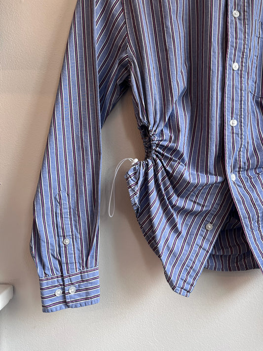 Nena Hansen Bungee Shirt - Blue + Burgundy Stripes - Medium/Large