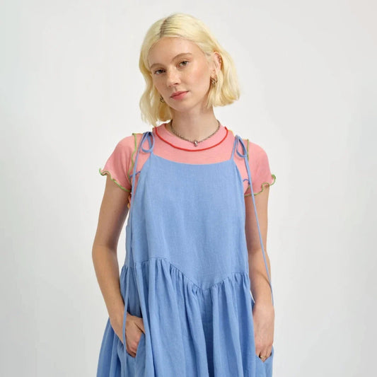 Amelie Dress - Blue Linen