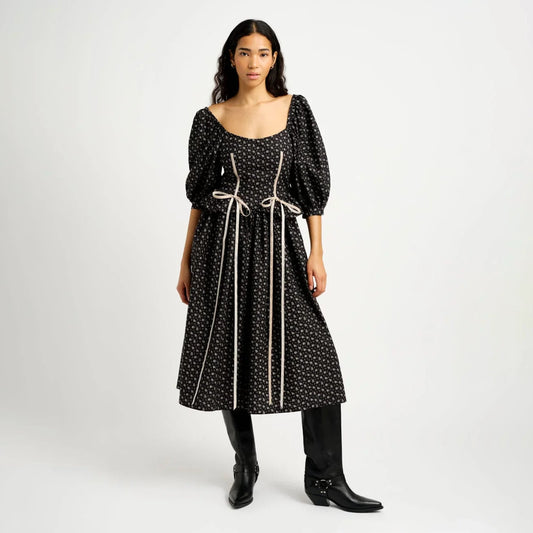 Maria Dress - Black Floral