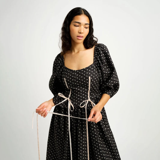Maria Dress - Black Floral