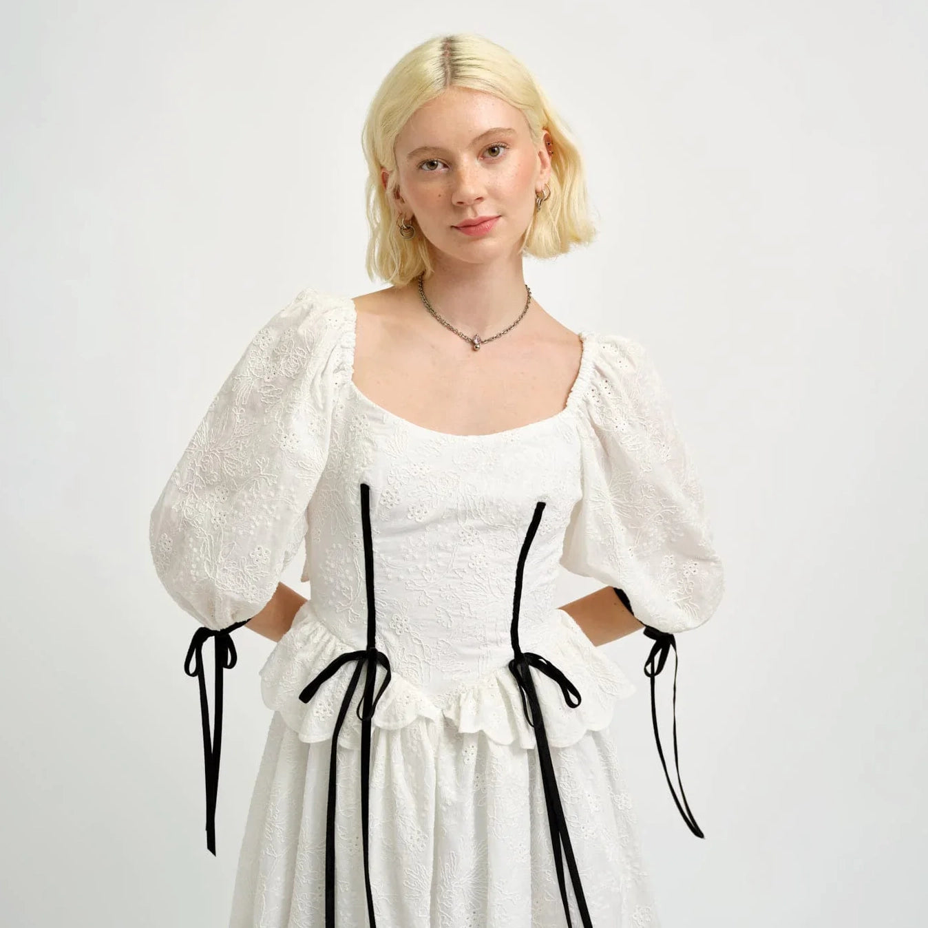 Pascale Dress - White Eyelet