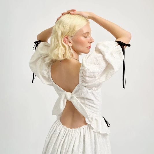 Pascale Dress - White Eyelet