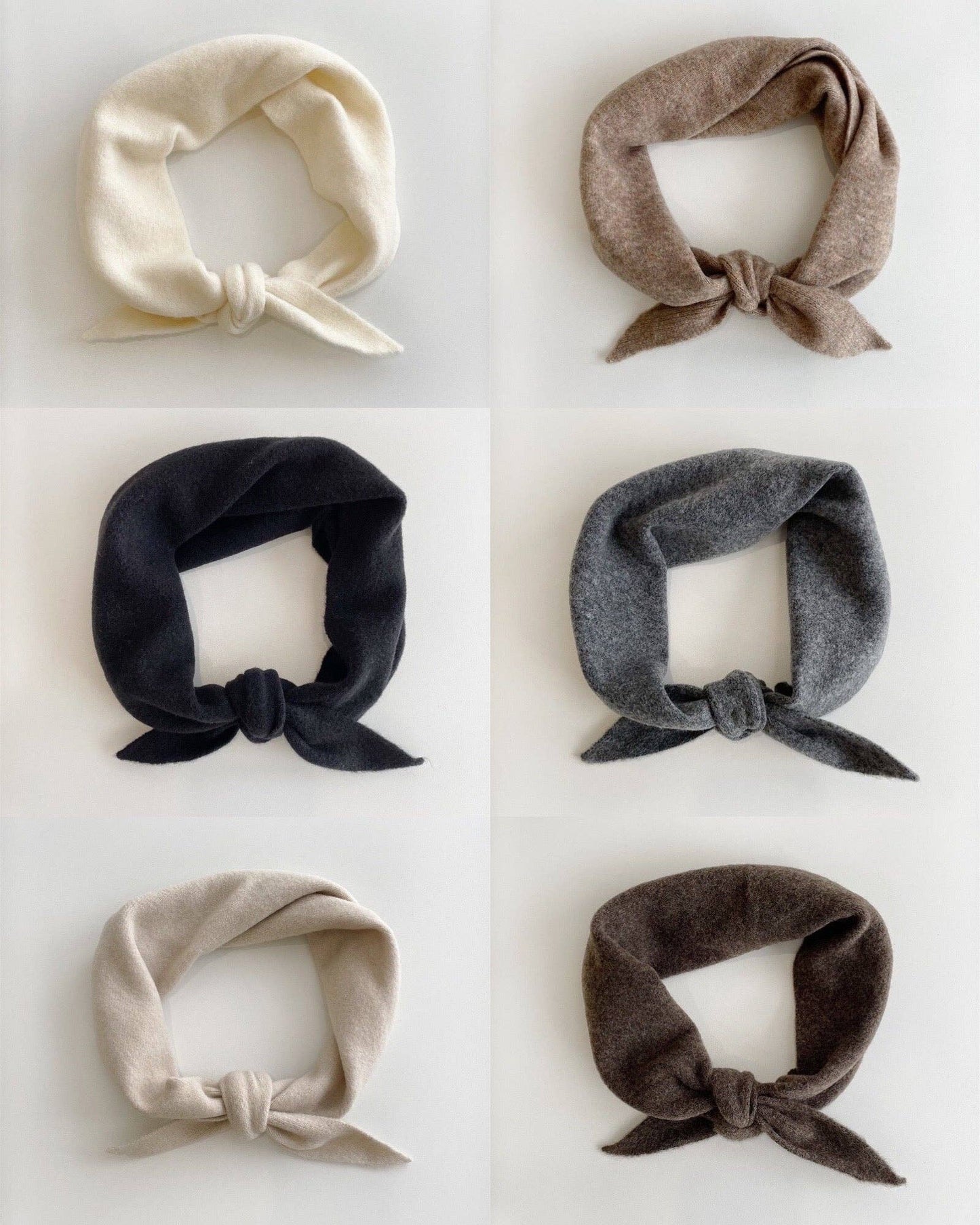Fuzzy Wool Cravat Scarf - Neutral Brown