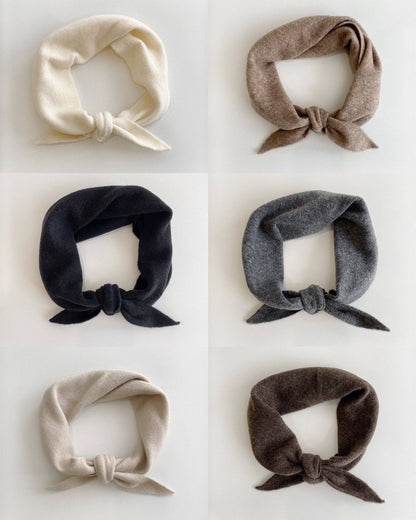 Fuzzy Wool Cravat Scarf - Neutral Brown