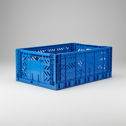 Foldable Crate Blue — Grey Packshot