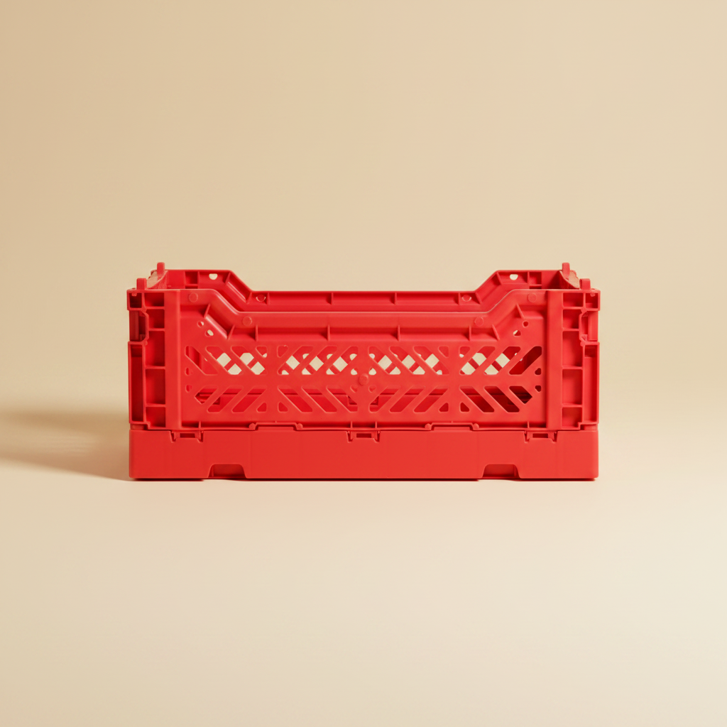 Foldable Crate Front — Beige Packshot
