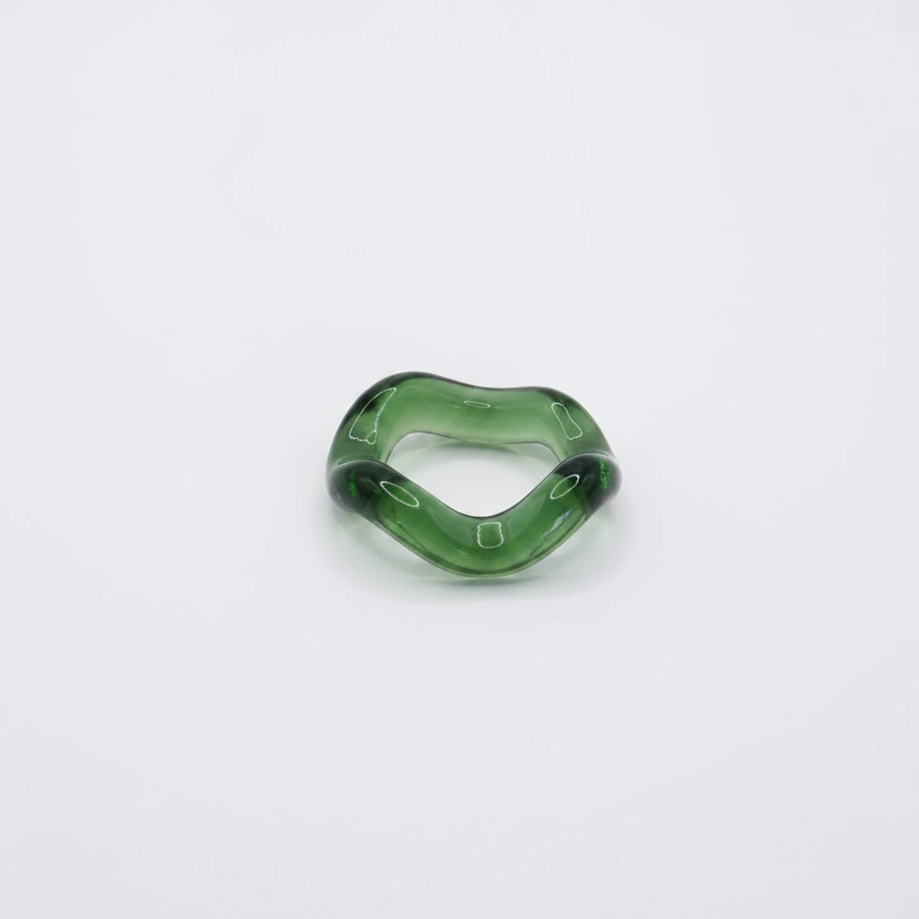 Green Glass Ring Studio Packshot