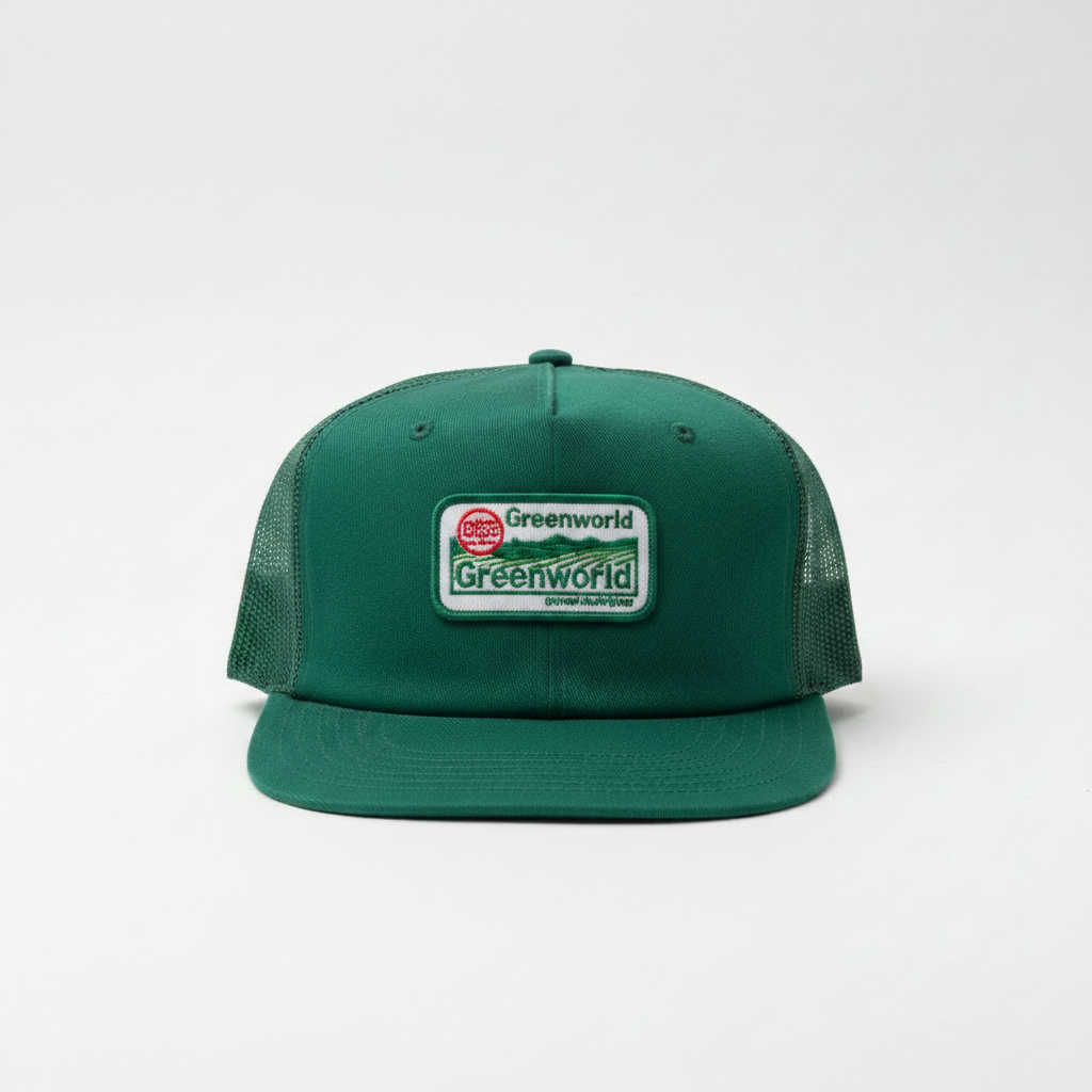 Green Greenworld hat front