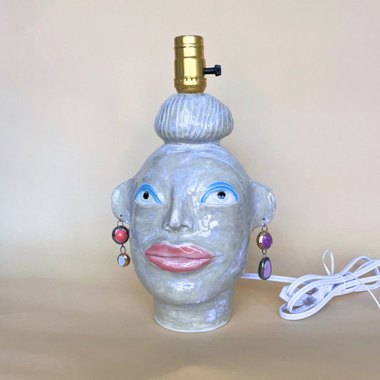 Ceramic Lady Lamp with Earring