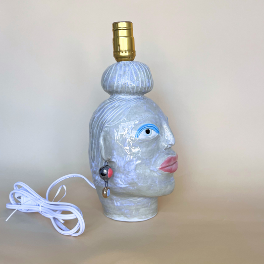 Ceramic Lady Lamp with Earring