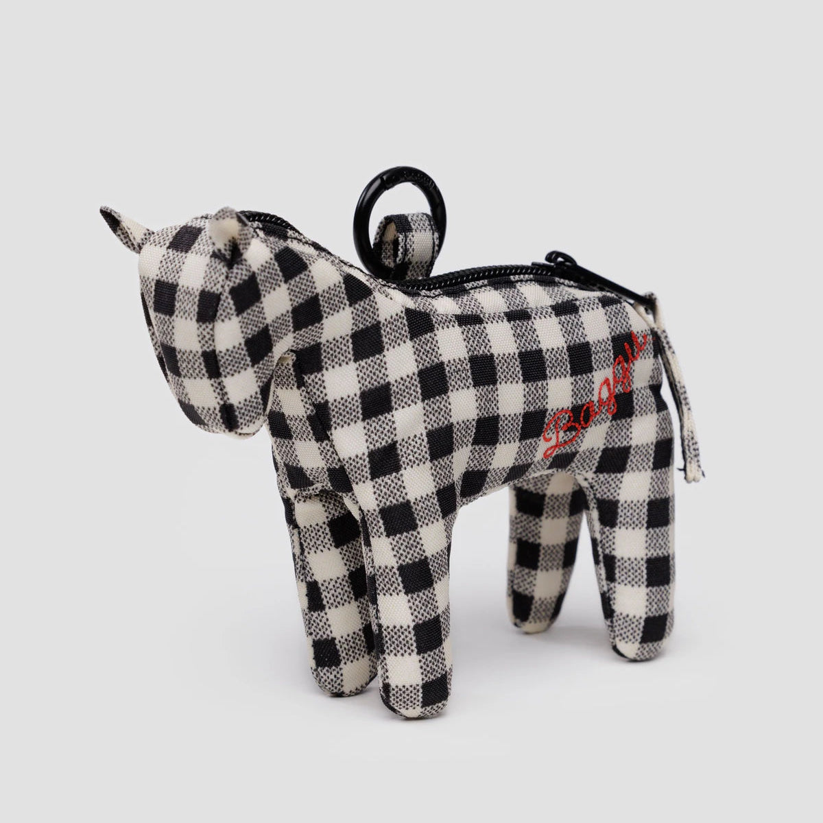Horse Charm - Black & White Gingham