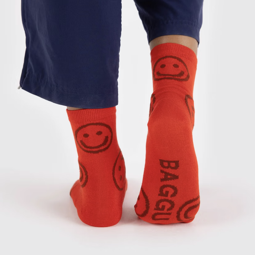 Crew Sock - Red Happy