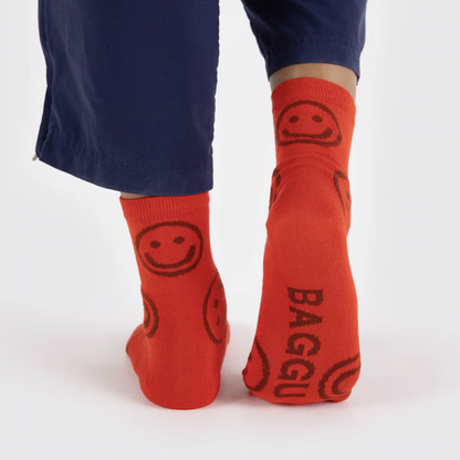 Crew Sock - Red Happy