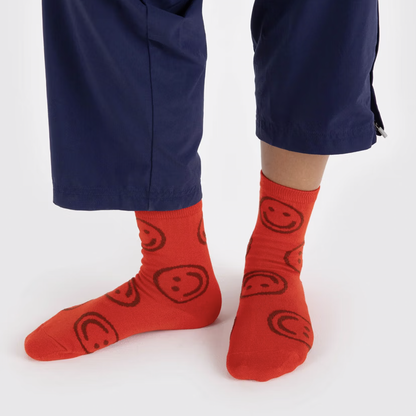 Crew Sock - Red Happy