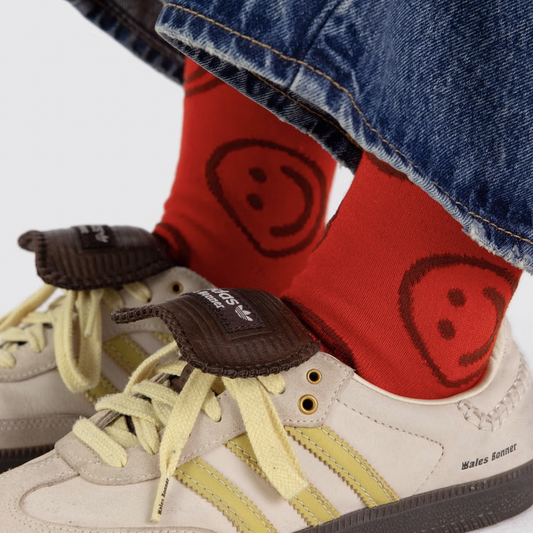 Crew Sock - Red Happy